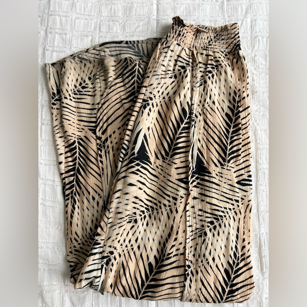 Billabong Wide Leg Casual Swim Cover High Side Slit Pants Flowy Size Medim